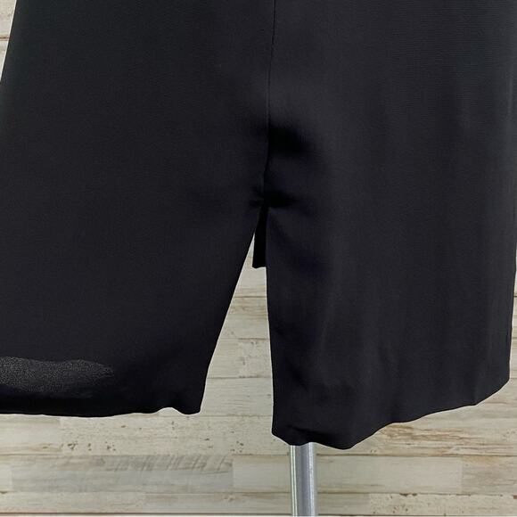 L'Agence Crepe Shift Dress Womens Size 8 Black Pockets V-Neck & Back Side Slits - Picture 10 of 14